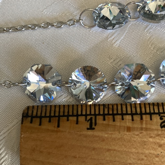 NWT MY STYLE st/lg. cut glass beads on st chain necklace. $10 - Picture 6 of 6